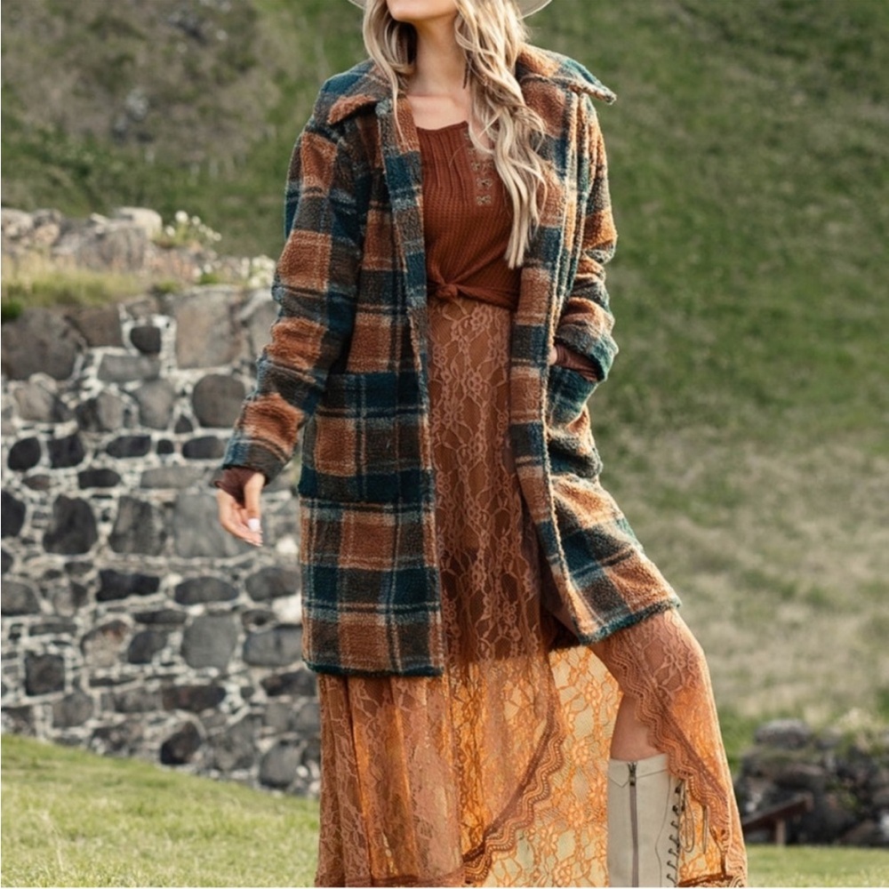 Joyfolie Gertie Plaid coat - Picture 2 of 10